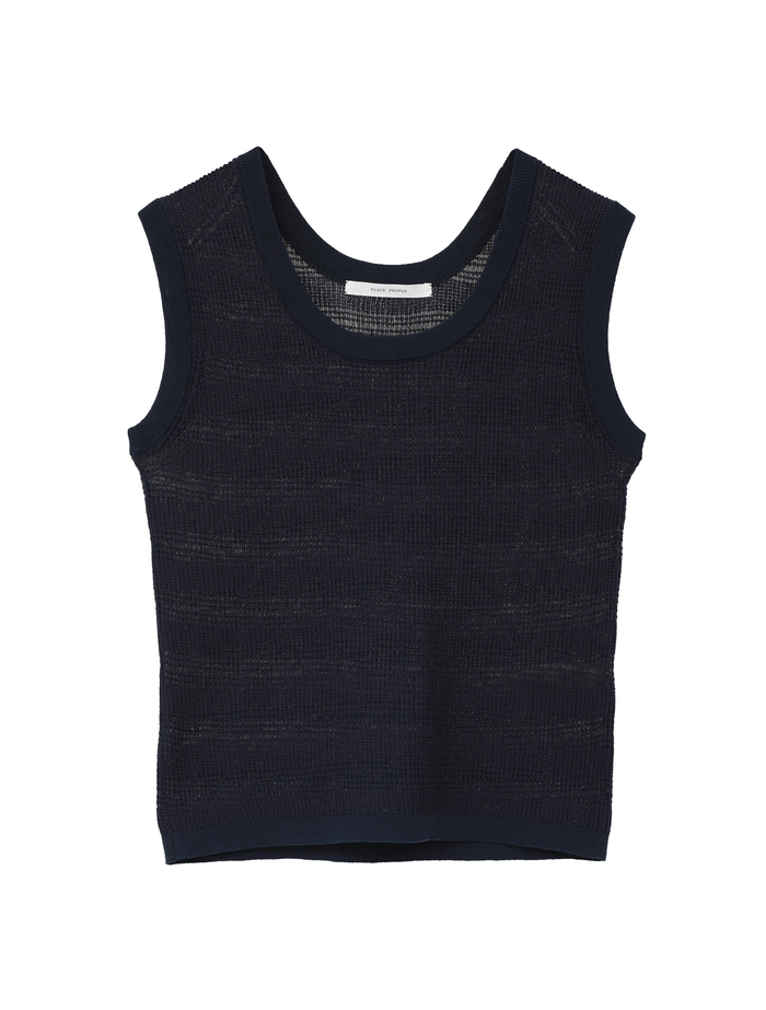 VALLONEニットタンクトップ 詳細画像 ネイビー 1