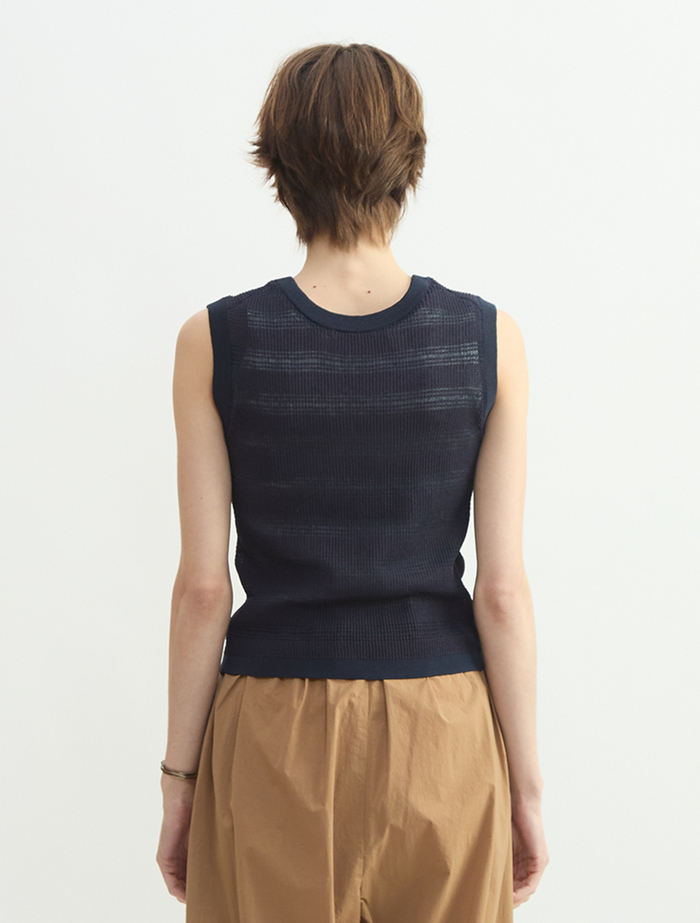 VALLONEニットタンクトップ 詳細画像 ネイビー 4