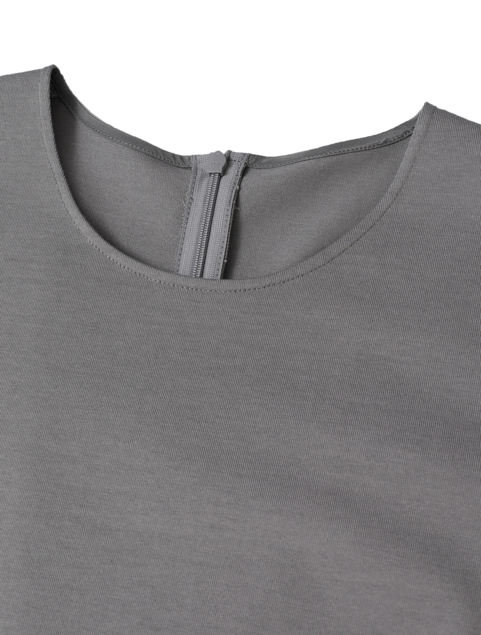 オーガニックヘビージャージードッキングコクーンドレス 詳細画像 グレー&times;ブラック 6