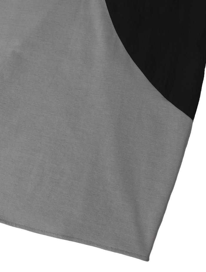 オーガニックヘビージャージードッキングコクーンドレス 詳細画像 グレー&times;ブラック 9