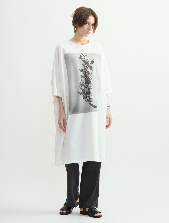 サイロコンパクトインレーフォトプリントワンピース 詳細画像 ホワイト 1