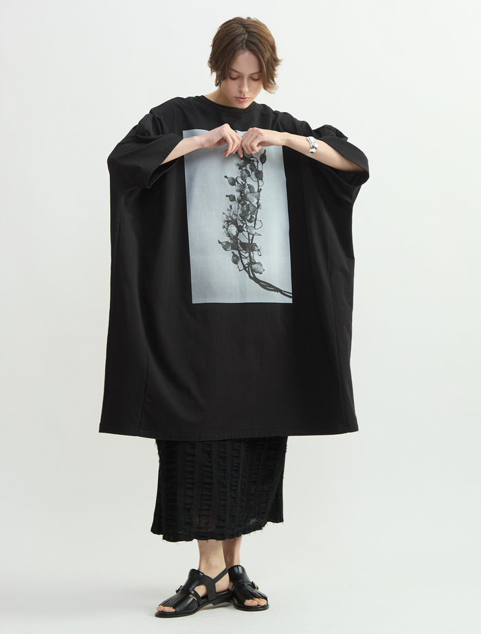 サイロコンパクトインレーフォトプリントワンピース 詳細画像 ブラック 1