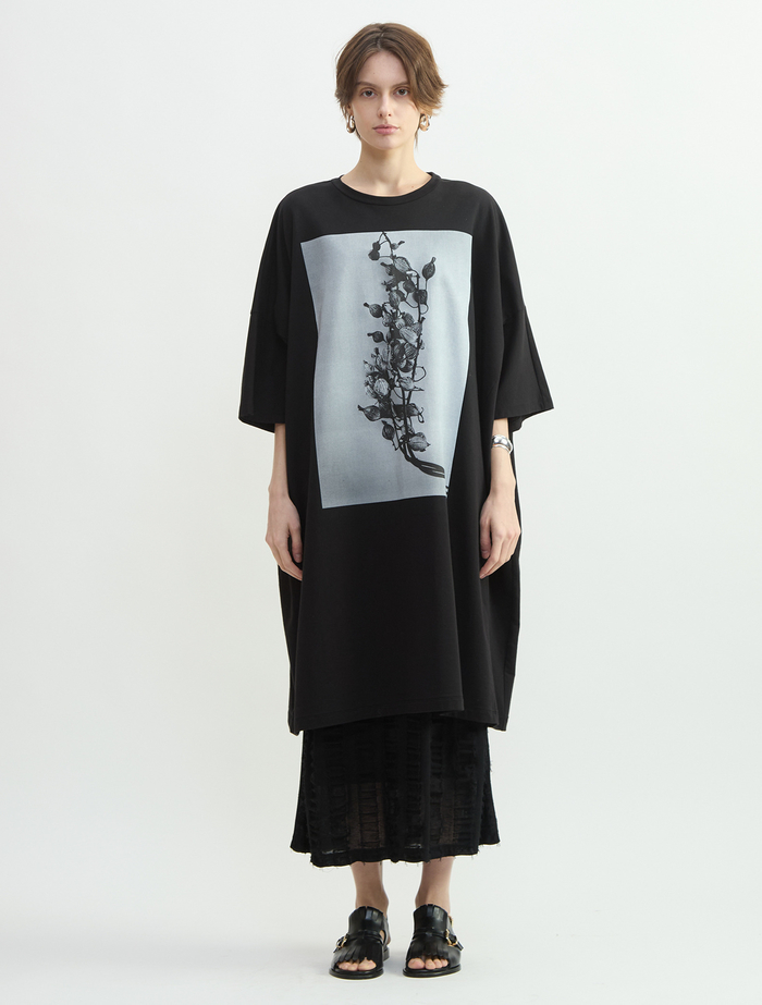 サイロコンパクトインレーフォトプリントワンピース 詳細画像 ブラック 2