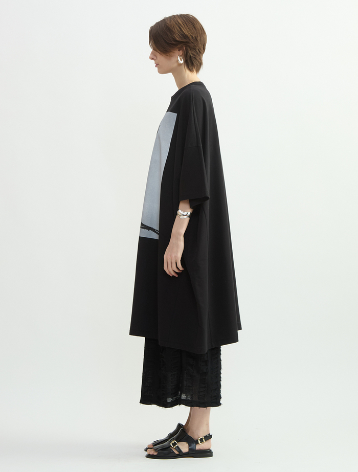 サイロコンパクトインレーフォトプリントワンピース 詳細画像 ブラック 3