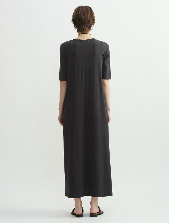 スーピマヘンプジャージーハーフスリーブワンピース 詳細画像 グレー 3