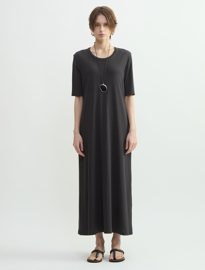 スーピマヘンプジャージーハーフスリーブワンピース 詳細画像 グレー 4