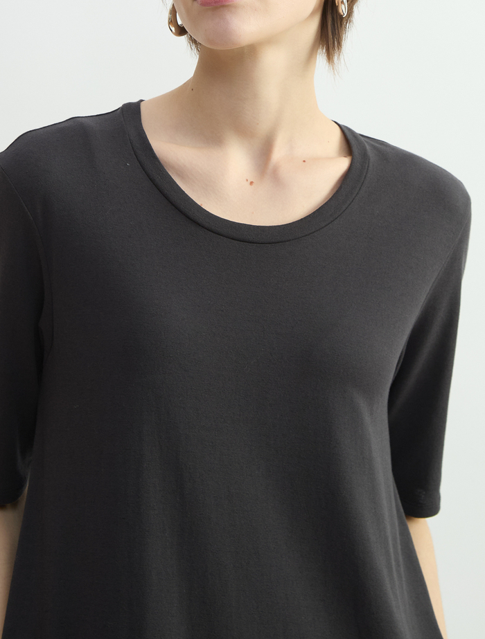 スーピマヘンプジャージーハーフスリーブワンピース 詳細画像 グレー 5