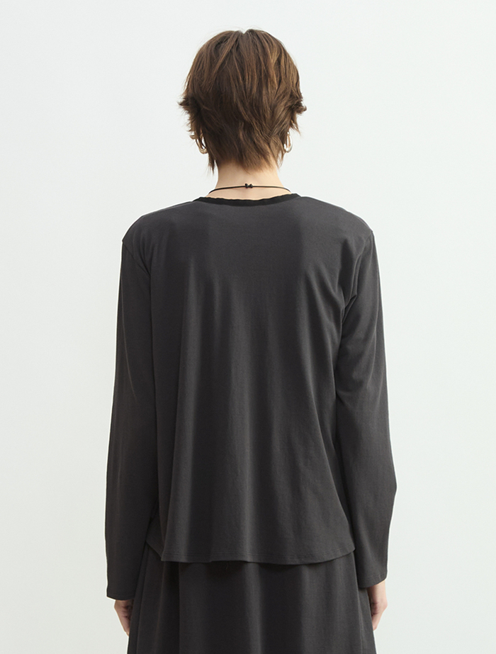 スーピマヘンプジャージーショートカーディガン 詳細画像 グレー 3