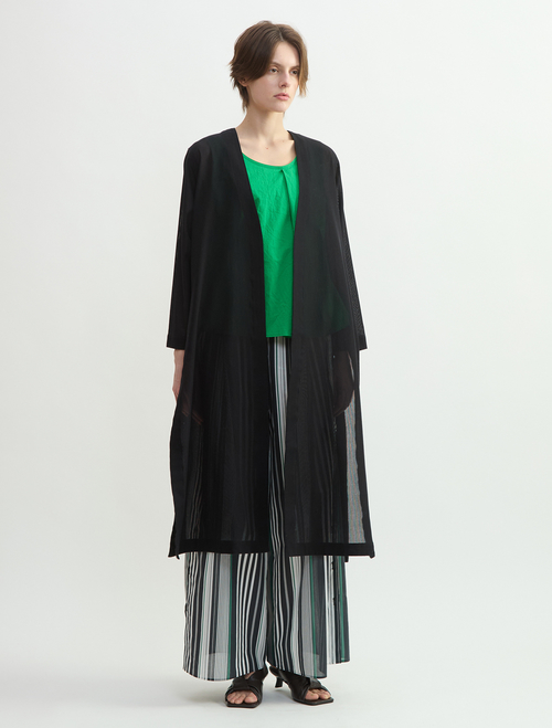 メッシュジャージロングカーディガン