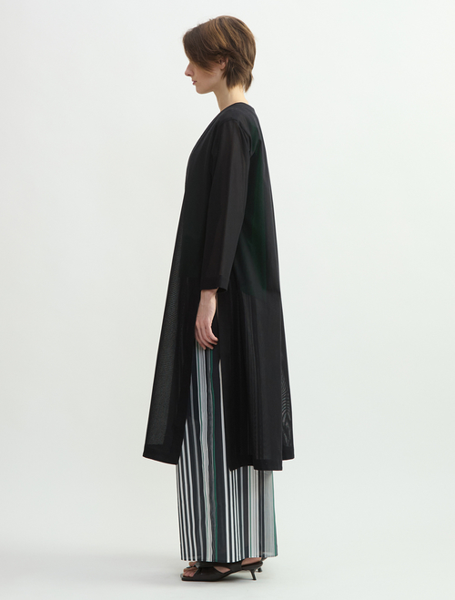 メッシュジャージロングカーディガン