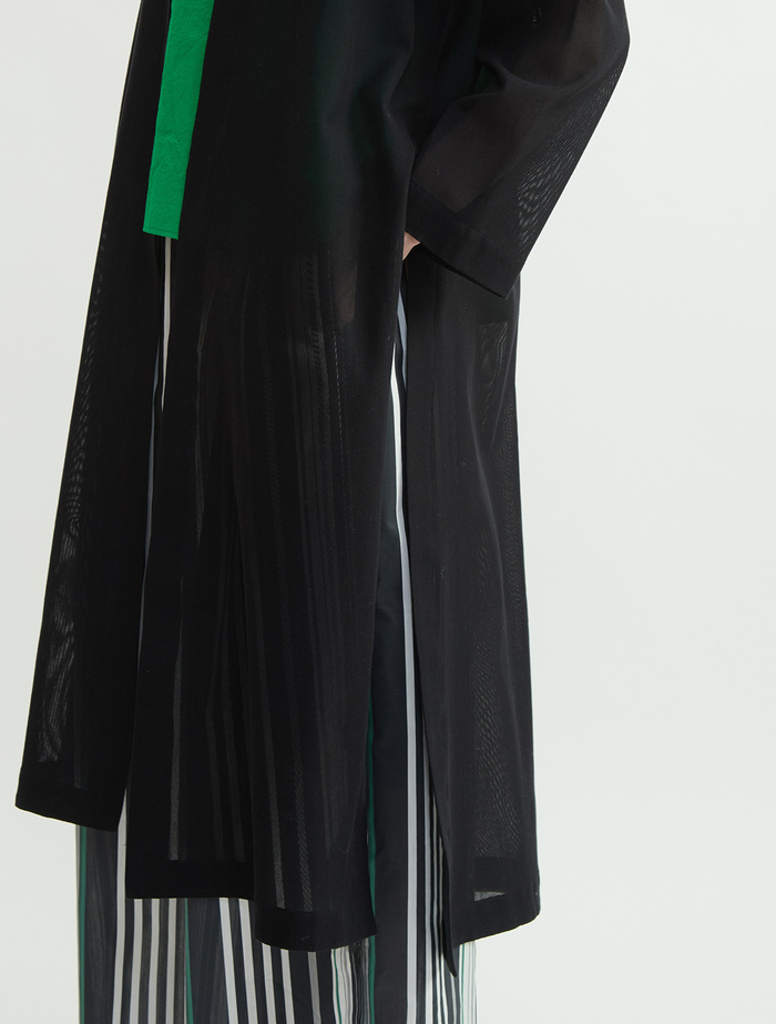 メッシュジャージロングカーディガン 詳細画像 ブラック 5