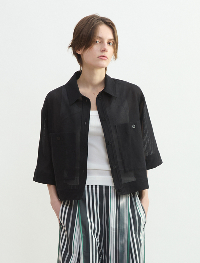 メッシュジャージシャツジャケット 詳細画像 ブラック 1