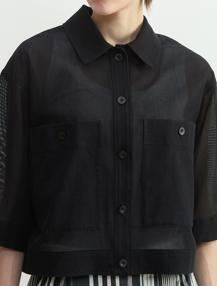 メッシュジャージシャツジャケット 詳細画像 ブラック 5