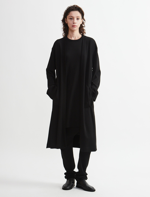 強撚スムースロングカーディガン