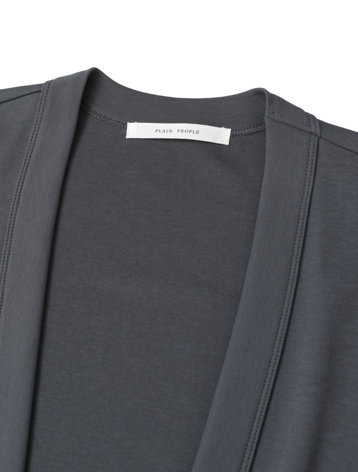 強撚スムースロングカーディガン 詳細画像 グレー 3