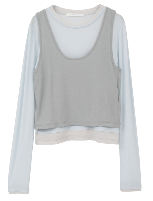 シア―ハイツイストフライスレイヤードトップス