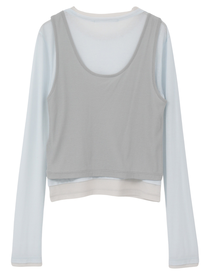 シア―ハイツイストフライスレイヤードトップス 詳細画像 サックス 5