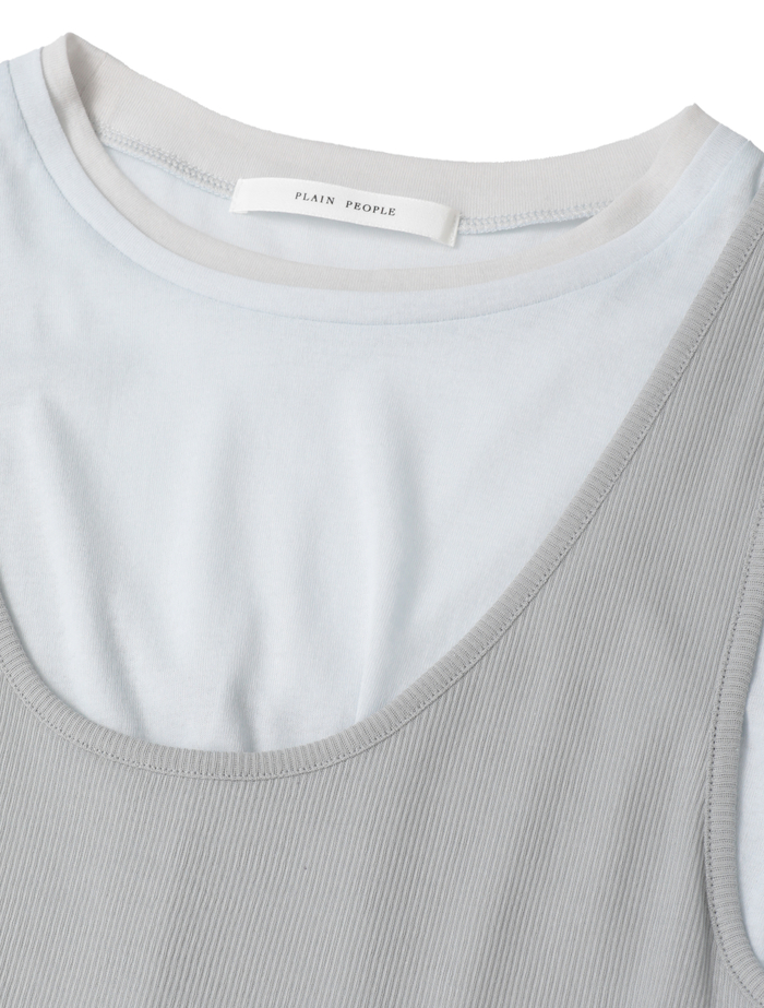 シア―ハイツイストフライスレイヤードトップス 詳細画像 サックス 6