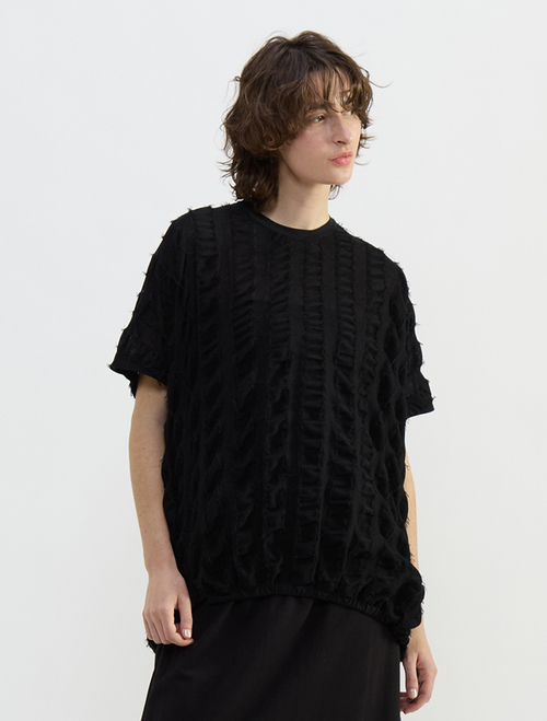 ストライプカットJQバルーンブラウス