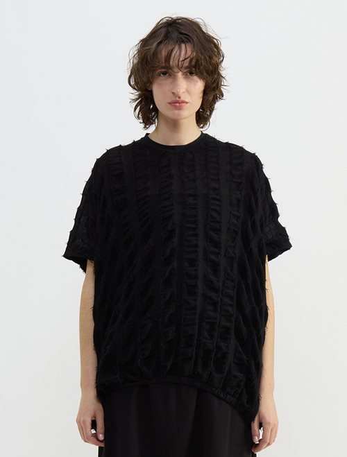 ストライプカットJQバルーンブラウス