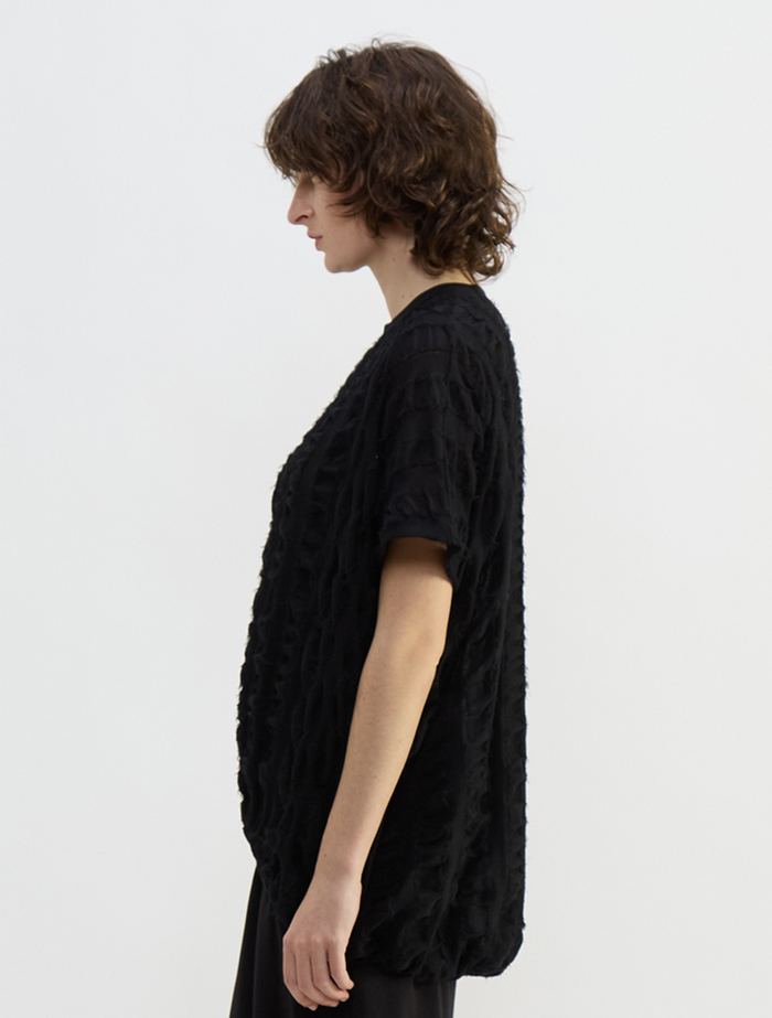 ストライプカットJQバルーンブラウス 詳細画像 ブラック 3