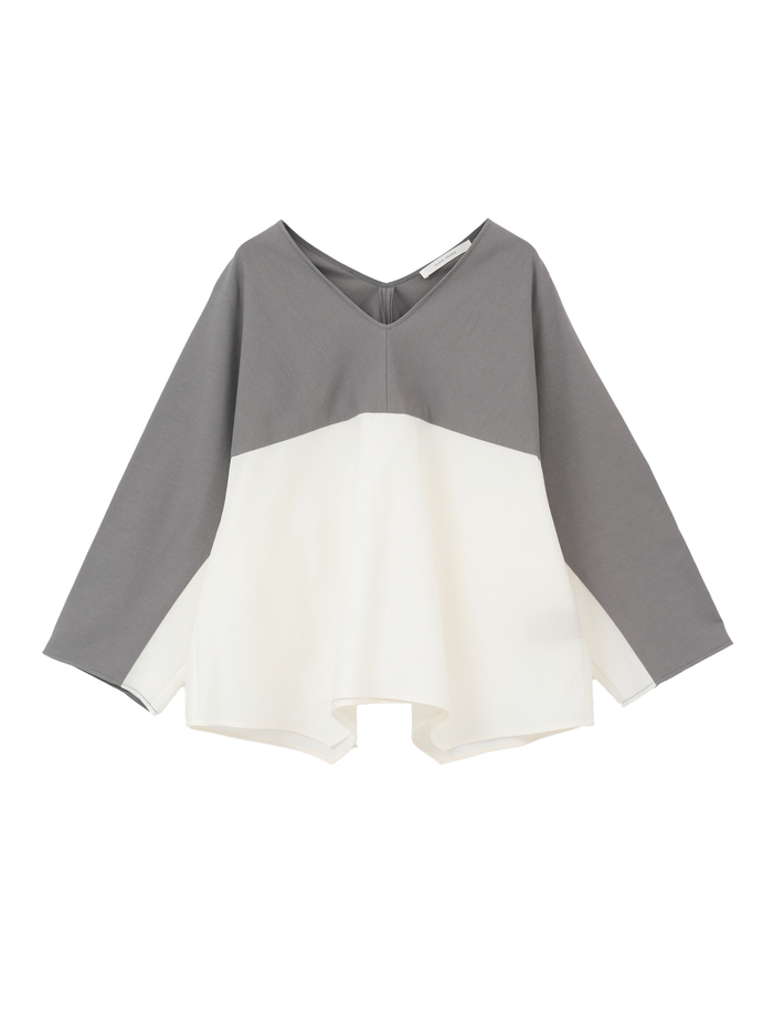 オーガニックヘビージャージー切り替えドルマンプルオーバー 詳細画像 グレー&times;ホワイト 1