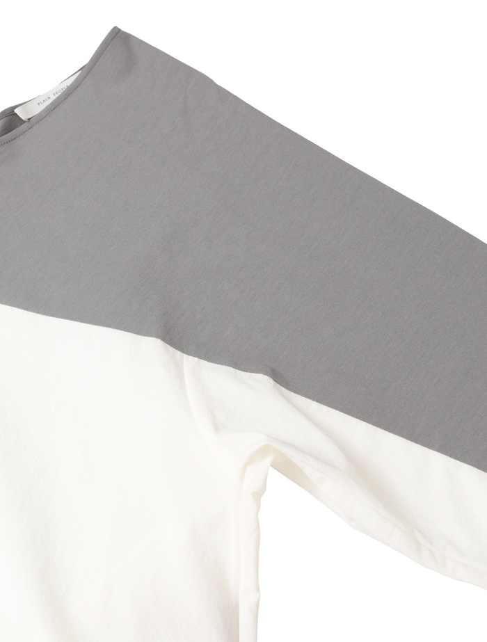オーガニックヘビージャージー切り替えドルマンプルオーバー 詳細画像 グレー&times;ホワイト 4