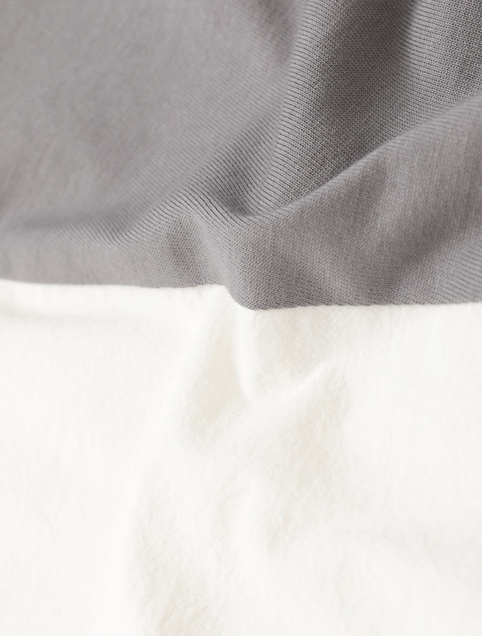 オーガニックヘビージャージー切り替えドルマンプルオーバー 詳細画像 グレー&times;ホワイト 7