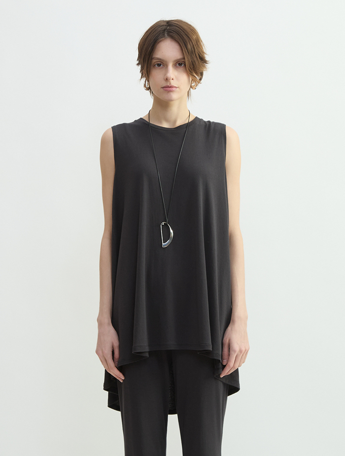 スーピマヘンプジャージーフレアチュニック 詳細画像 グレー 4