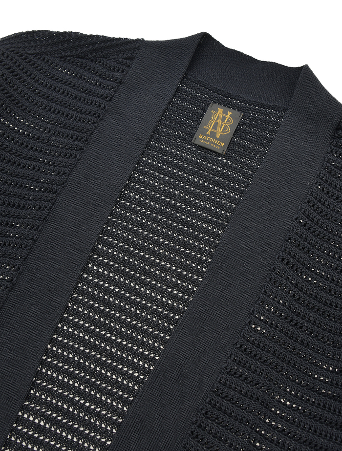 【BATONER/バトナー】サマーニット/BUTTONLESS CARDIGAN 詳細画像 ネイビー 3