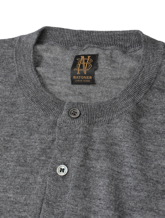【BATONER/バトナー】チョマヘンリーネック/SHORT SLEEVE 詳細画像 グレー 3