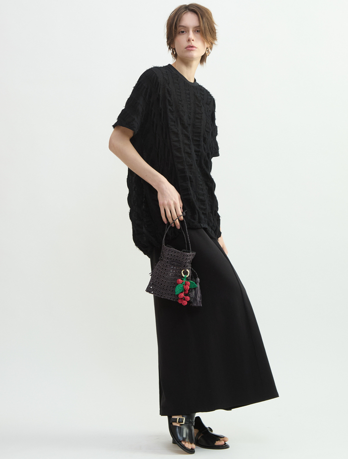 【MAISON N.H PARIS/メゾンエヌアッシュパリ】巾着バッグ/ROXANE CHARM 詳細画像 ブラック 2