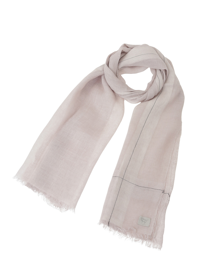 【NIMNIMDUAI/ニムニムデュアイ】ストール/LINEN GAUZE BLOCK CHECK 詳細画像 ライトグレー 1