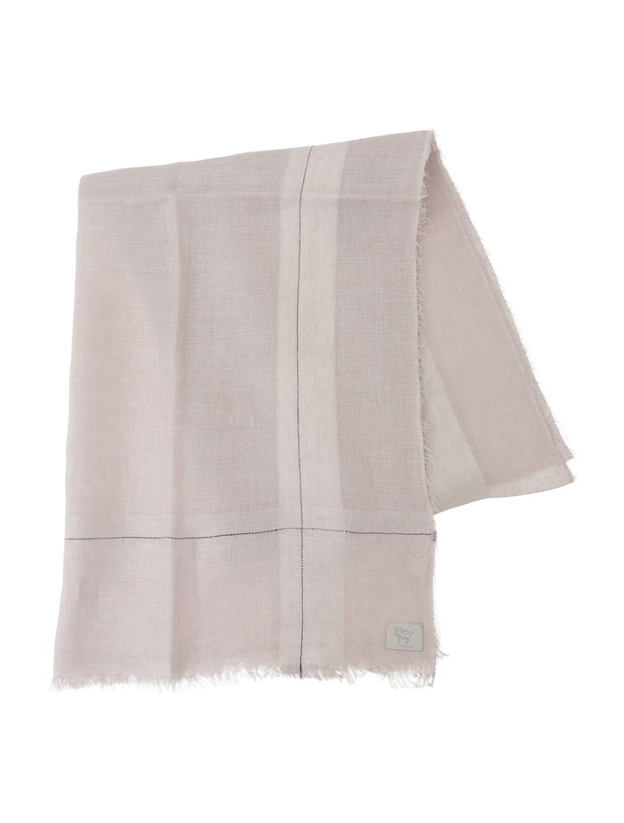 【NIMNIMDUAI/ニムニムデュアイ】ストール/LINEN GAUZE BLOCK CHECK 詳細画像 ライトグレー 3