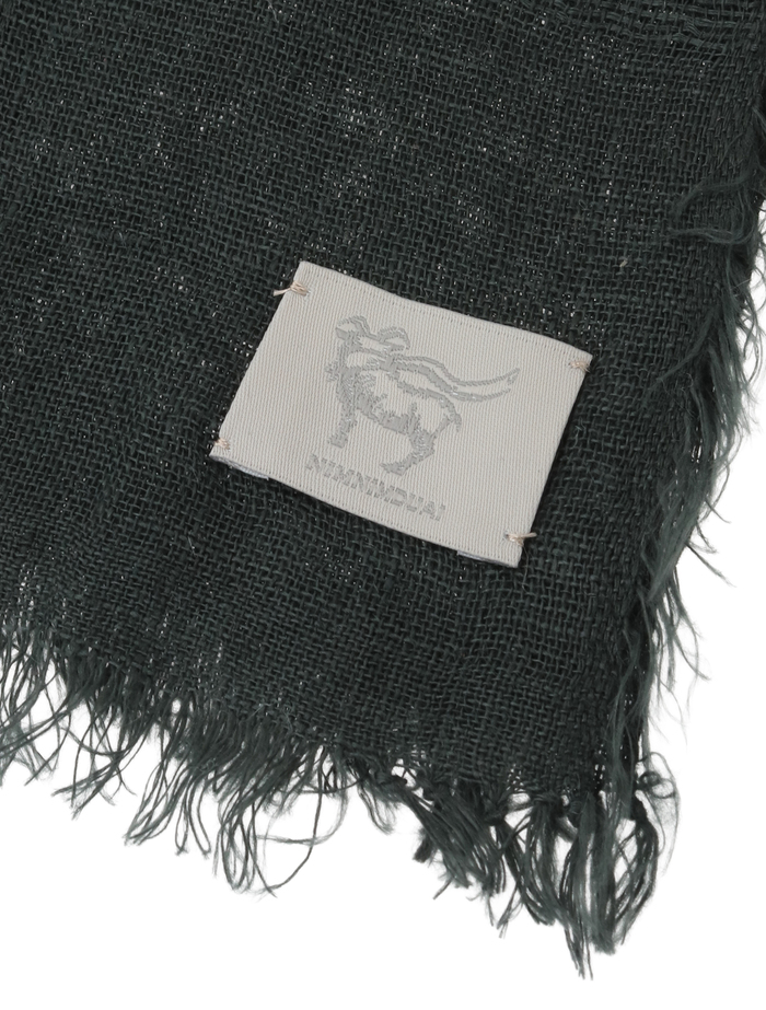 【NIMNIMDUAI/ニムニムデュアイ】ストール/LINEN GAUZE BLOCK CHECK 詳細画像 グリーン 6