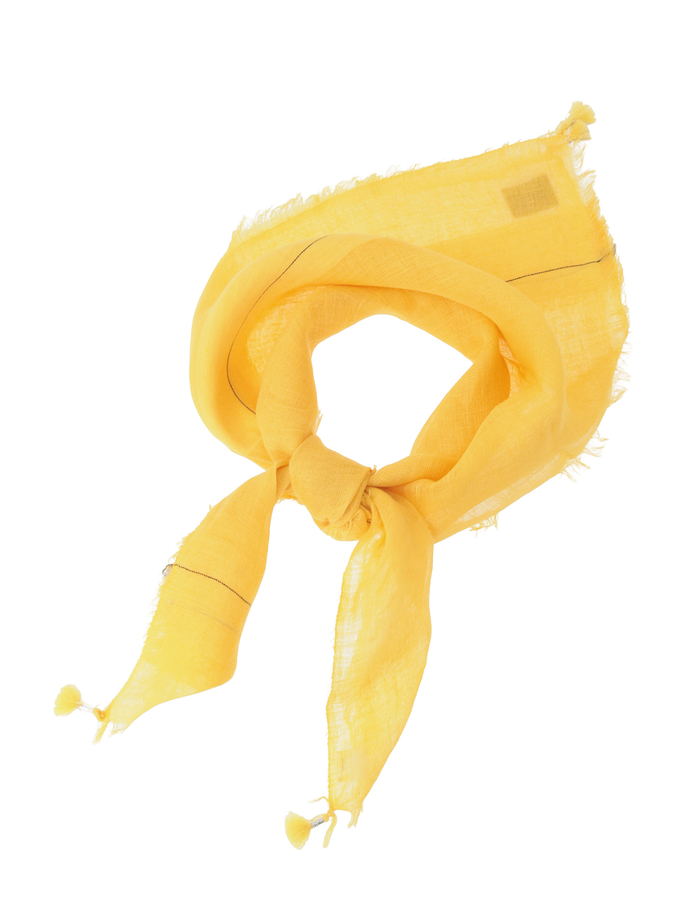 【NIMNIMDUAI/ニムニムデュアイ】ストール/PREMIUM LINEN GAUZE SQUARE 詳細画像 イエロー 1