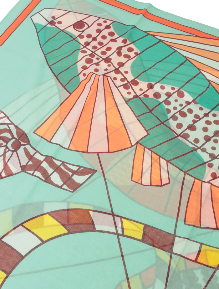 【INOUI EDITIONS/イヌイエディション】ストール/CERFS VOLANTS 詳細画像 ターコイズ 6