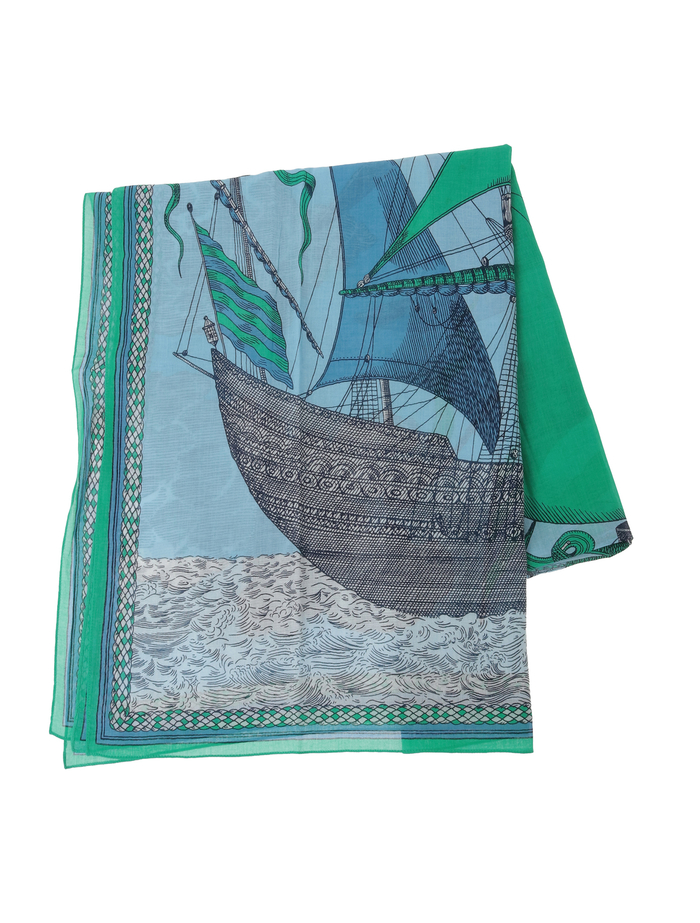 【INOUI EDITIONS/イヌイエディション】ストール/DES RIVES ET DESREVES 詳細画像 グリーン 3