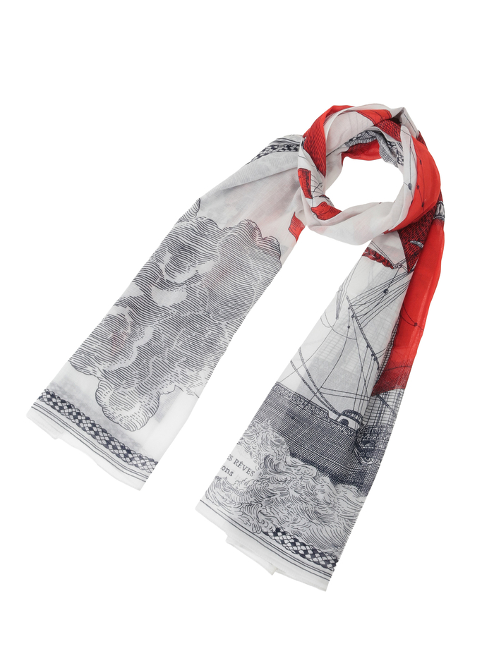 【INOUI EDITIONS/イヌイエディション】ストール/DES RIVES ET DESREVES 詳細画像 レッド 1