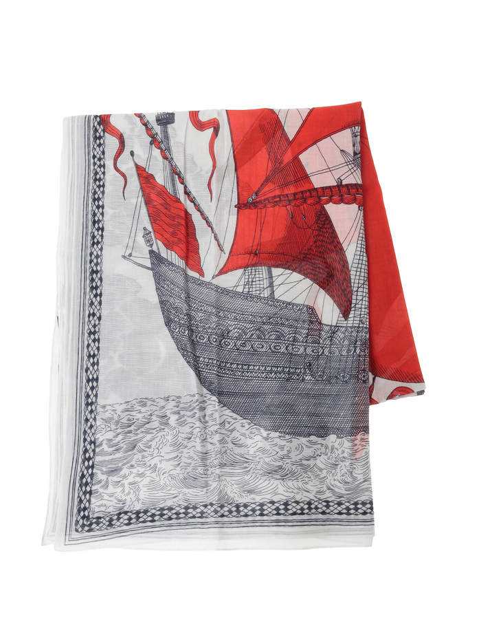 【INOUI EDITIONS/イヌイエディション】ストール/DES RIVES ET DESREVES 詳細画像 レッド 2