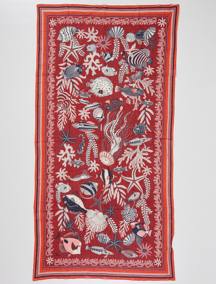 【INOUI EDITIONS/イヌイエディション】ストール/NEPTUNE 詳細画像 レッド 2