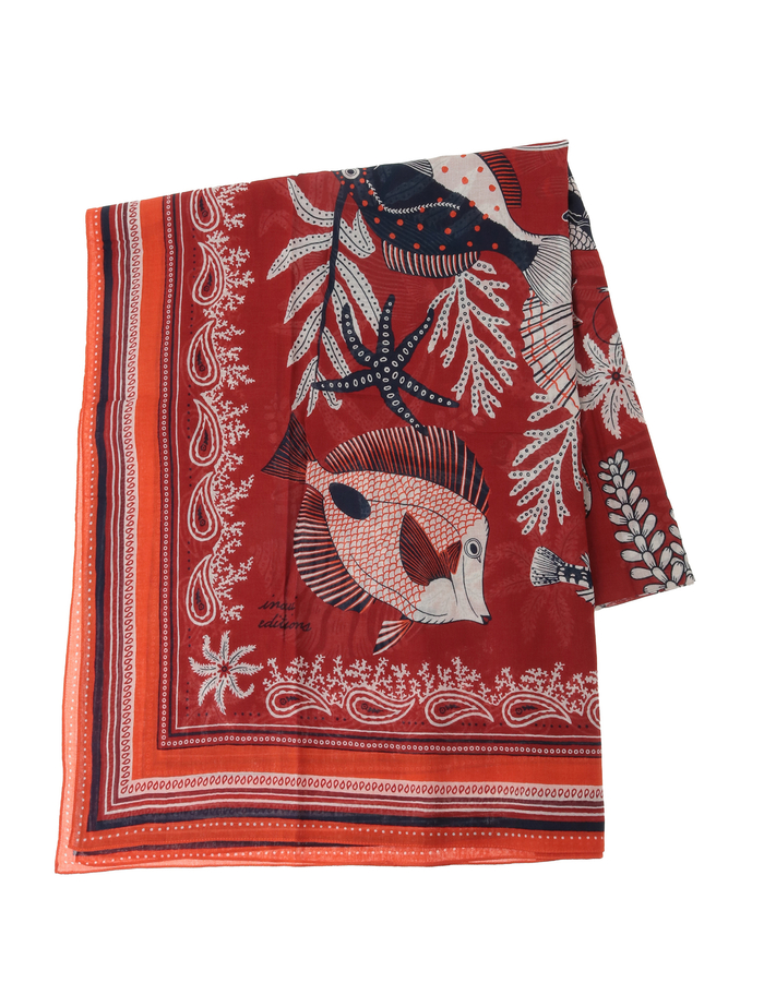 【INOUI EDITIONS/イヌイエディション】ストール/NEPTUNE 詳細画像 レッド 3