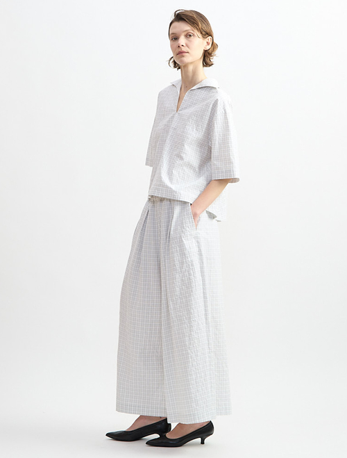 リップルチェックイージータックパンツ