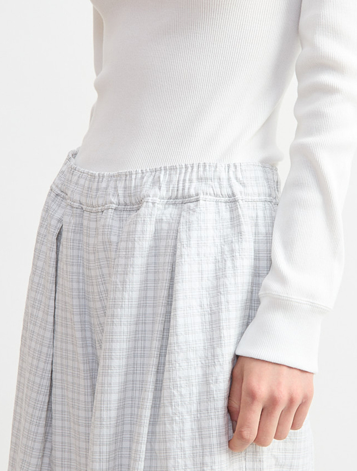 リップルチェックイージータックパンツ 詳細画像 ホワイト&times;グレー 5
