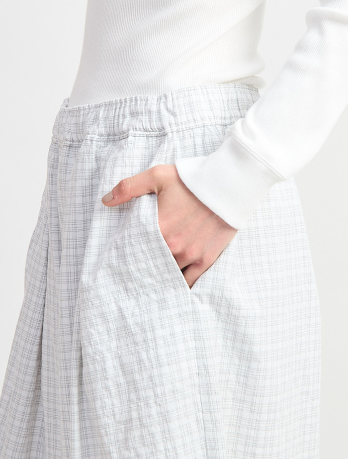 リップルチェックイージータックパンツ 詳細画像 ホワイト&times;グレー 6