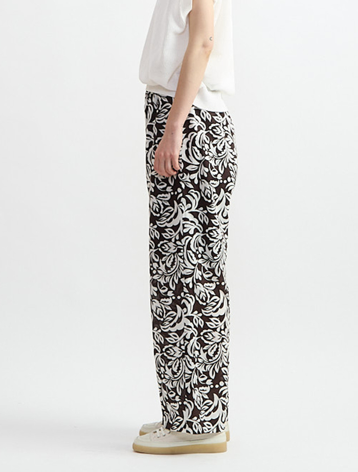 ボタニカルプリントイージーパンツ 詳細画像 ブラウン 3