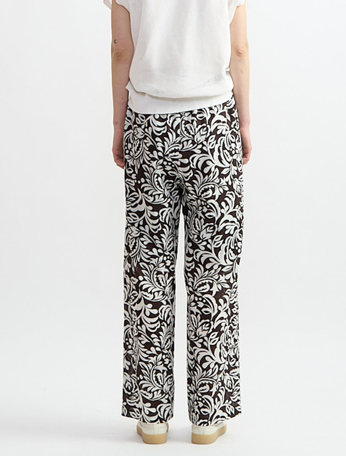 ボタニカルプリントイージーパンツ 詳細画像 ブラウン 4