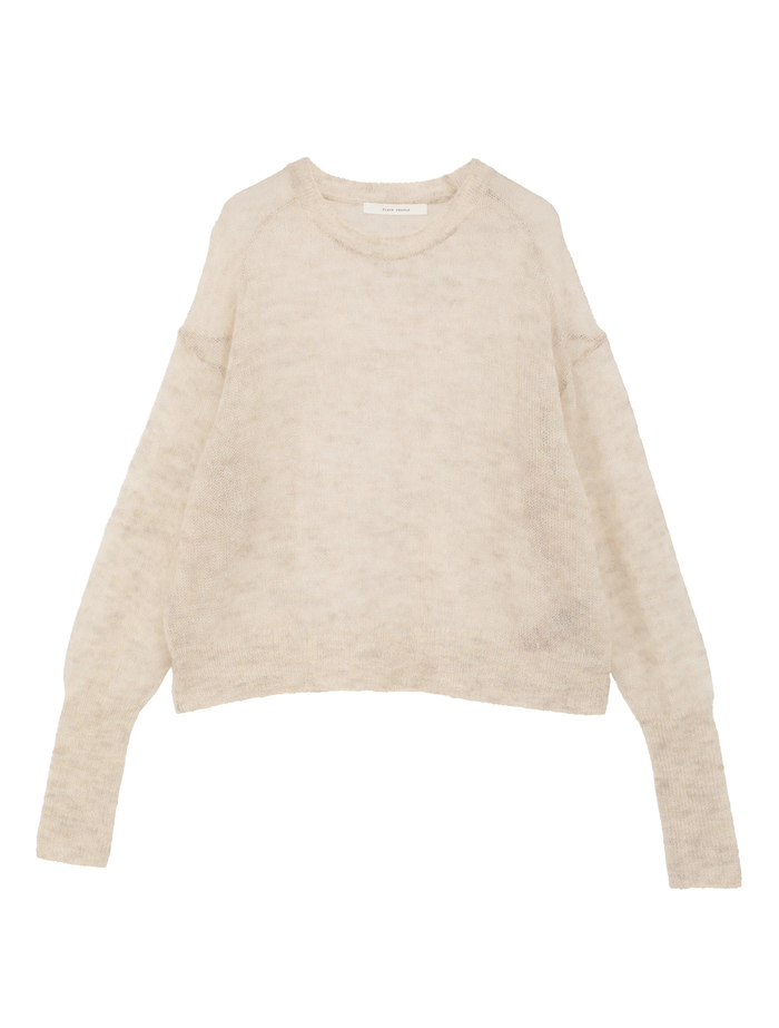ライトモヘアウールKNショートクループルオーバー 詳細画像 ベージュ 1