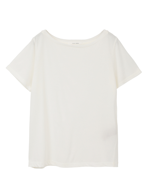 ヴィンテージプレーティングジャージーボートネックTシャツ