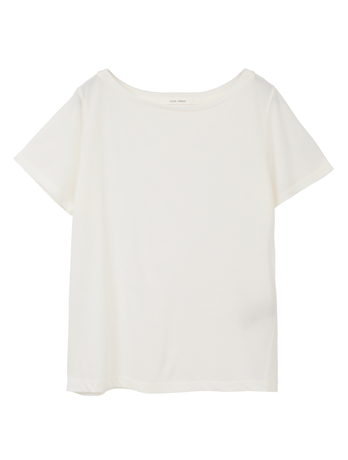 ヴィンテージプレーティングジャージーボートネックTシャツ 詳細画像 ホワイト 1